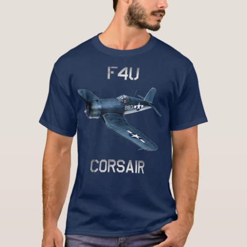 F4U Corsair Vintage US WW2 Warbird Fighter Plane T_Shirt