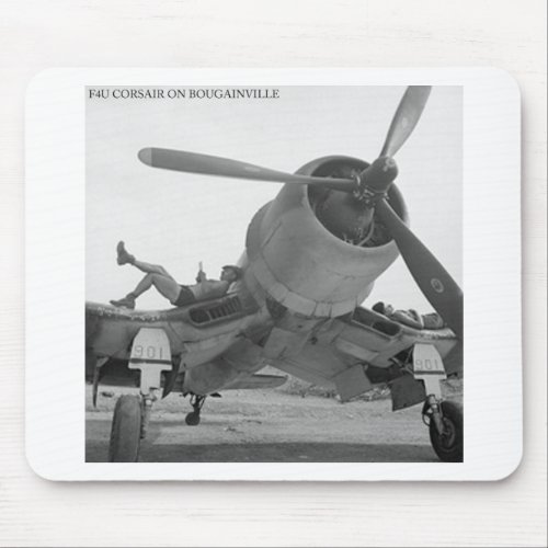 F4U CORSIAR ON BOUGAINVILLE MOUSE PAD