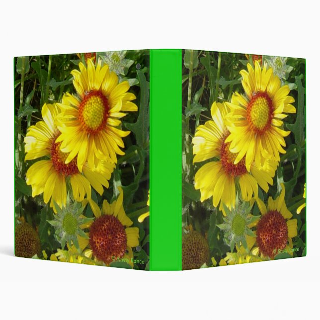F6 Yellow Wildflowers 3 Ring Binder (Background)