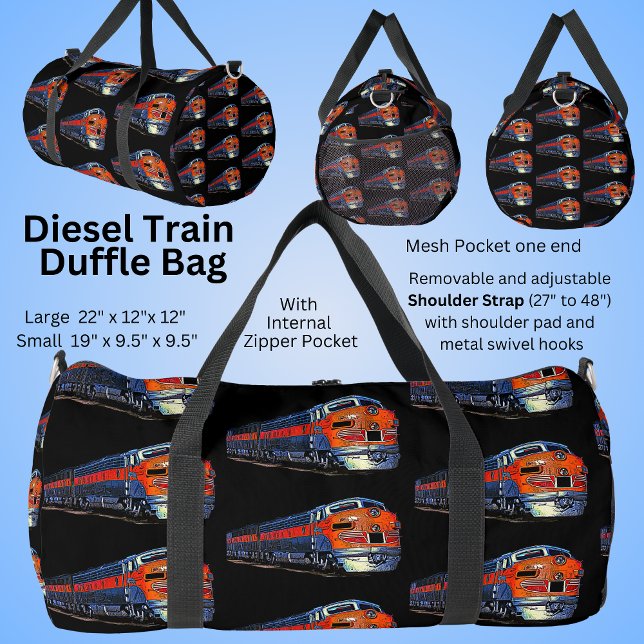 F7 Orange Diesel Locomotive  Duffle Bag (Creator Uploaded)