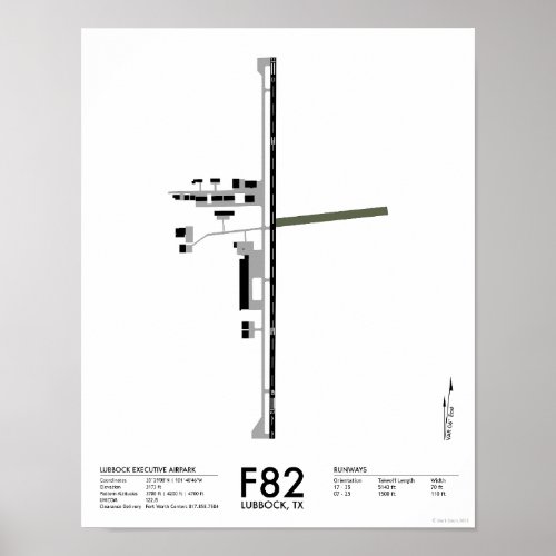 F82 Lubbock Airport Diagram Wall Art