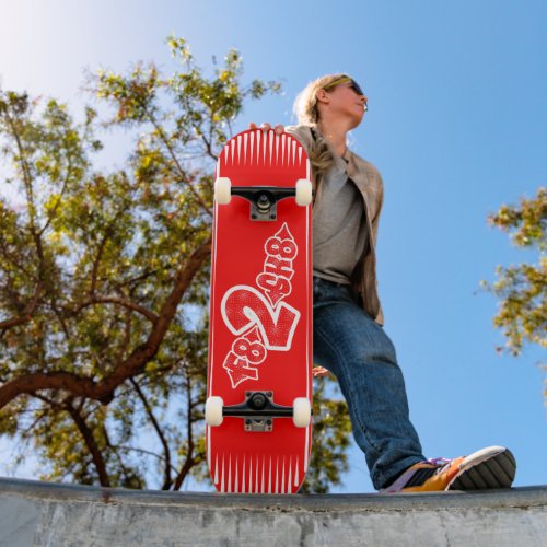 F8 2 SK8 red white  Skateboard