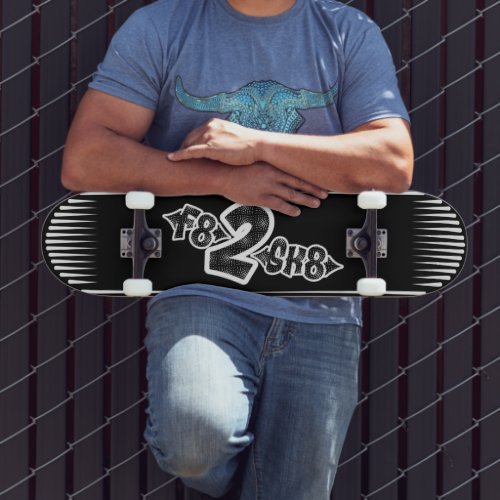 F8 2 SK8 white black Skateboard