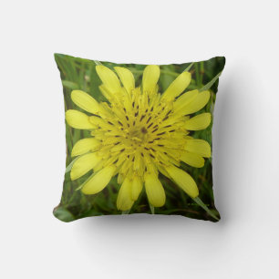 F9 Yellow Wildflower Goats-beard Throw Pillow