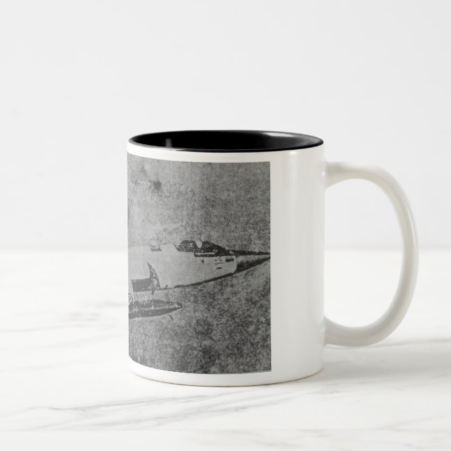 F-104 Starfighter fighter jet old photo Two-Tone Coffee Mug (Right)