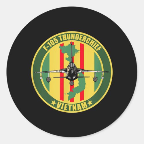 F_105 Thunderchief Classic Round Sticker