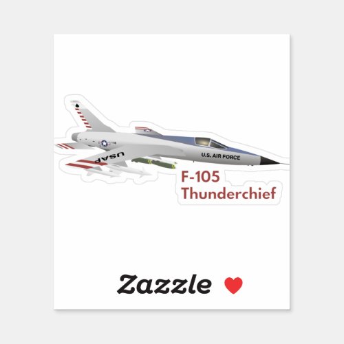 F_105 Thunderchief Military Airplane Sticker