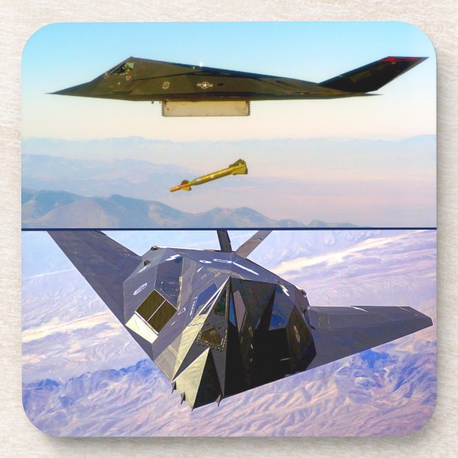 F-117 NIGHTHAWK  BEVERAGE COASTER (Front)