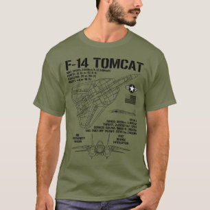 F-14 Tomcat Fighter Jet Specs Military F14 Tomcat T-Shirt