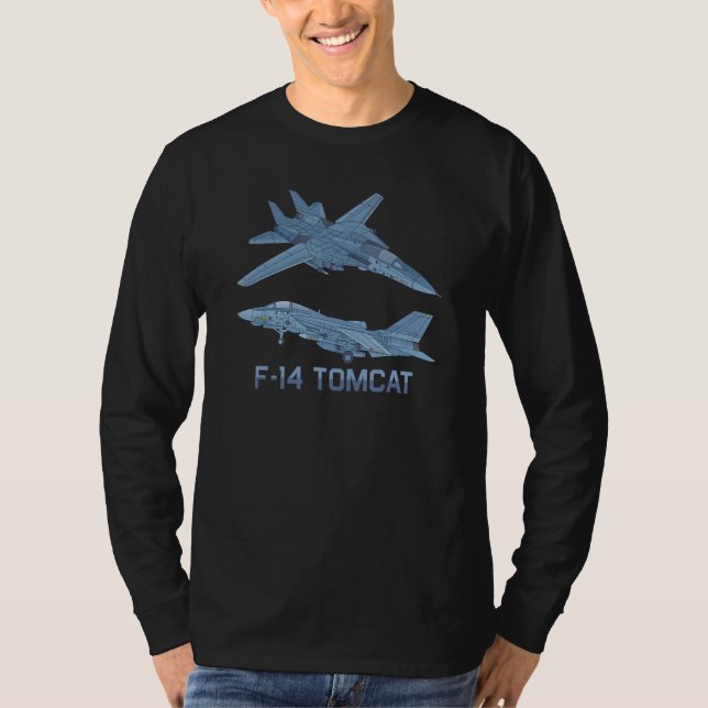 F 14 Tomcat Jet Fighter Plane Diagram T-Shirt (Front)