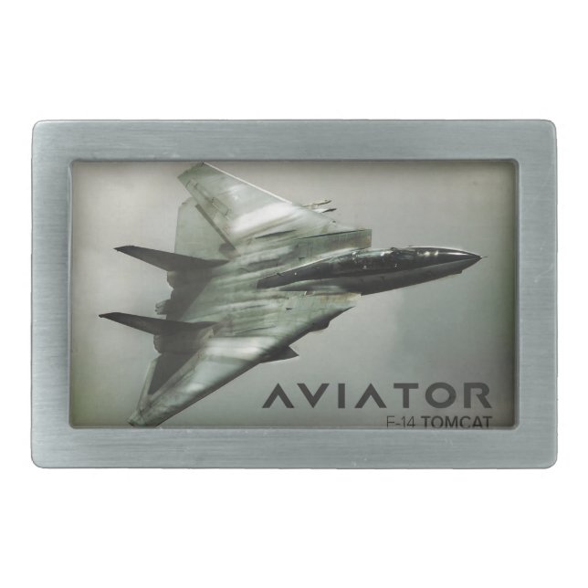 F-14 Tomcat Jet Fighter Rectangular Belt Buckle (Front)