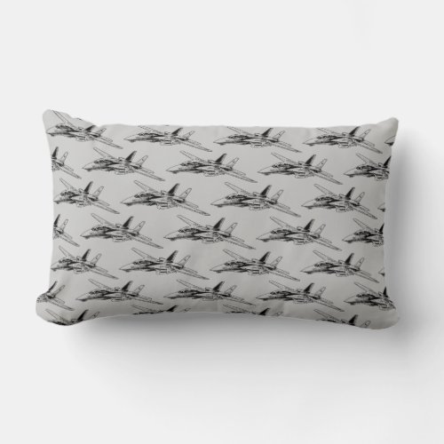 F_14 Tomcat Lumbar Pillow 13 x 21 Throw Pillow