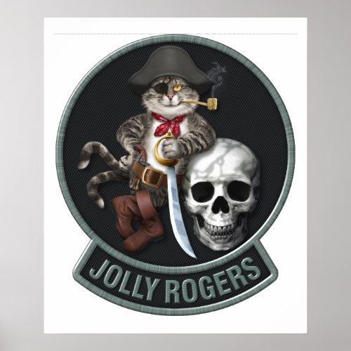 F_14 Tomcat Mascot Jolly Rogers Poster