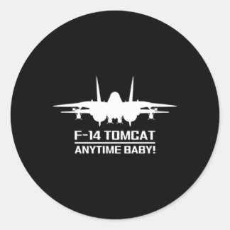 F-14 Tomcat Military Fighter Jet Aircraft On Front Classic Round Sticker