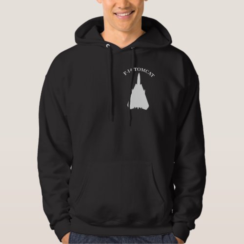 F_14 Tomcat Military Fighter Jet Design on Front Hoodie