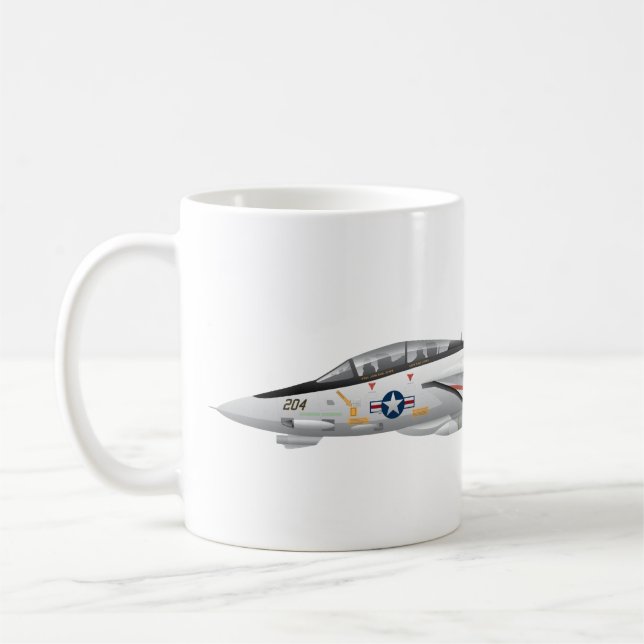 F-14 Tomcat Military Fighter Jet VF-21 Coffee Mug (Left)