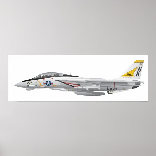 F_14 Tomcat Military Fighter Jet VF_21 Poster