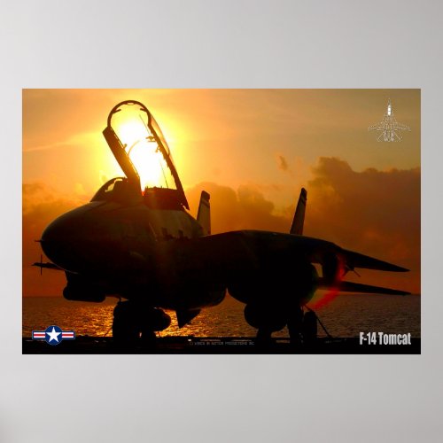 F_14 TOMCAT SUNSET POSTER