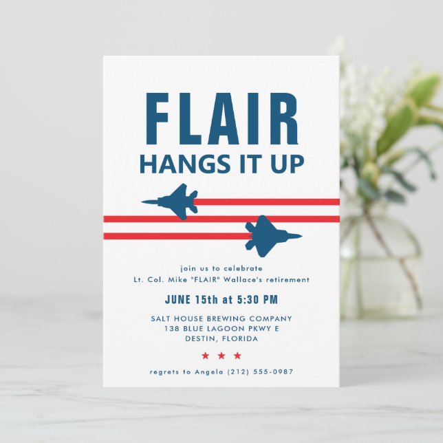 F-15 and F-22 Fighter Jet Party Invitation (Standing Front)
