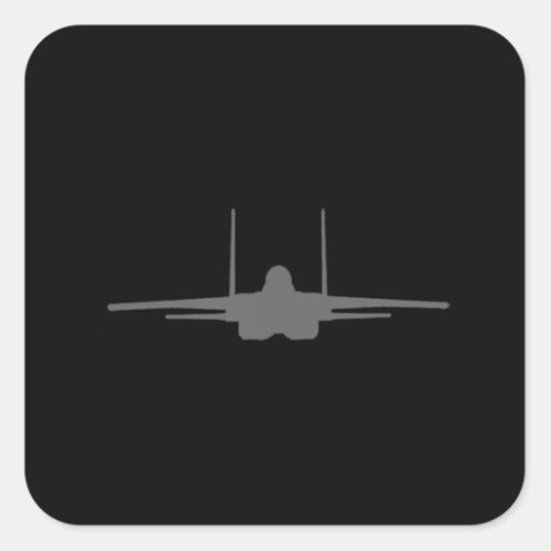 F_15 Eagle Fighter Jet Aircraft Silhouette and Tri Square Sticker