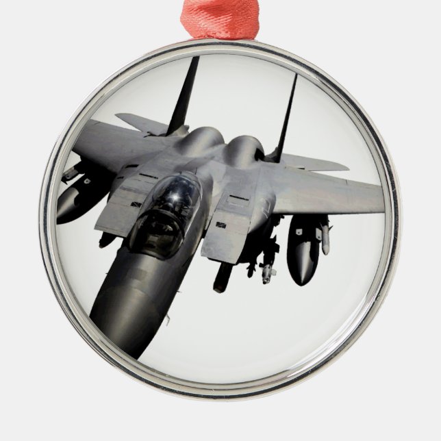 F-15 Eagle Jet Fighter Metal Ornament (Front)