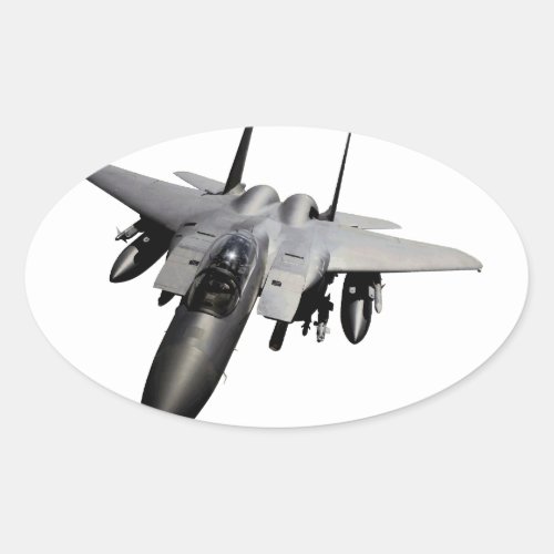 F_15 Eagle Jet Fighter Oval Sticker