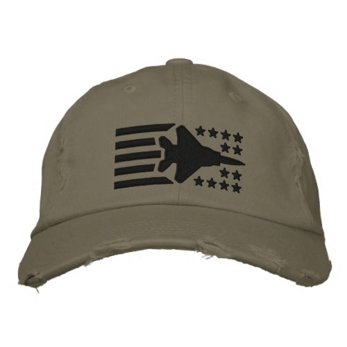 F_15 Fighter Jet Stars and Stripes Embroidered Baseball Hat