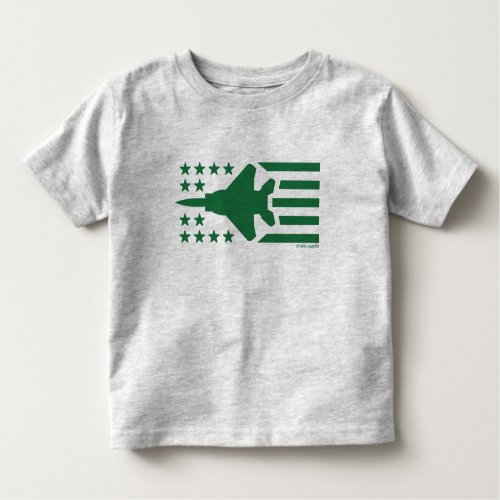 F_15 Mighty Eagle Fighter Jet Green Stars Stripes Toddler T_shirt