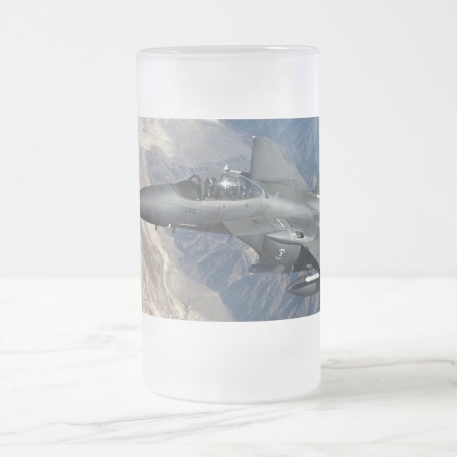 F-15 Strike Eagle Frosted Glass Beer Mug (Center)