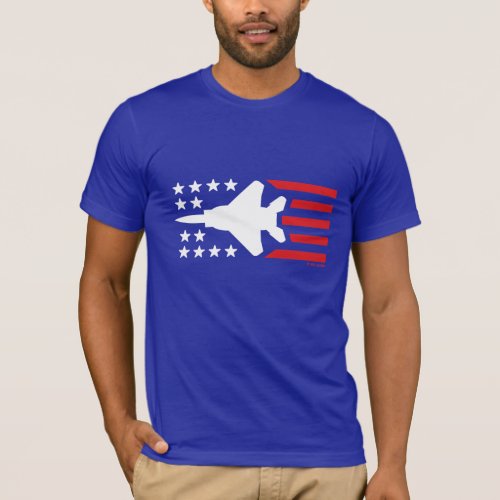 F_15 Strike Eagle Jet Red White Blue Stars Stripes T_Shirt