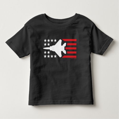 F_15 Strike Eagle Jet White n Red Stars Stripes Toddler T_shirt