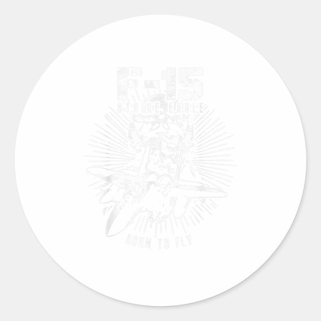 F-15 Strike Eagle USAF Jet Fighter Pilo Classic Round Sticker (Front)