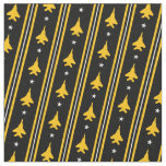 F-15 Stripe Yellow on Black 1 Inch Pattern Fabric
