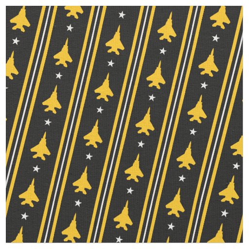 F-15 Stripe Yellow on Black 1 Inch Pattern Fabric