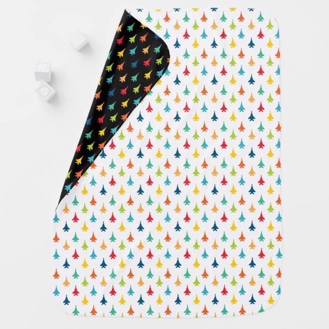 F-15E Strike Eagle Fighter Jets Pattern - Primary Swaddle Blanket (In Situ)