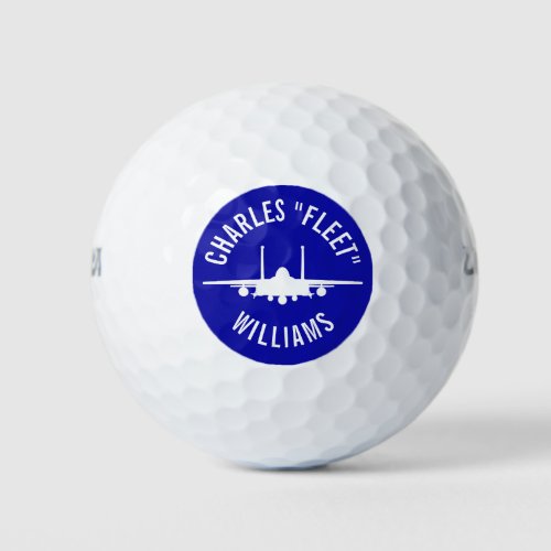 F_15E Strike Eagle Golf Ball Blue with Custom Name