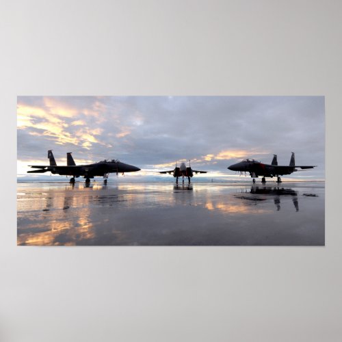 F_15SG and two F_15E Strike Eagles Air Force Poster