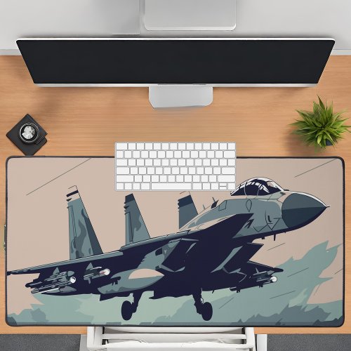 F_16 Air Force Fighter Jet Camouflage Airplane Desk Mat