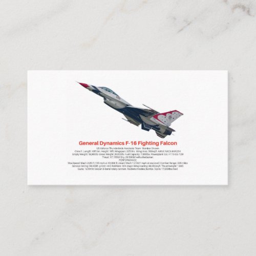  F_16 Falcon Fighter Jet Business Card