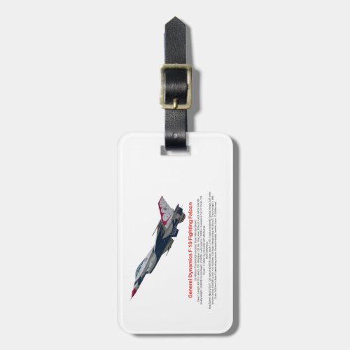 F_16 Falcon Fighter Jet Luggage Tag