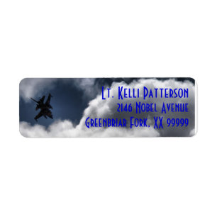 F-16 Falcon in the Cloudy Sky 3 Line Label