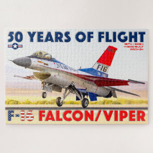 F-16 FALCON/VIPER - 50 YEARS! (20x30 INCH) Jigsaw Puzzle