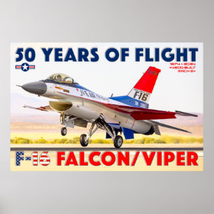 F-16 FALCON/VIPER - 50 YEARS! POSTER
