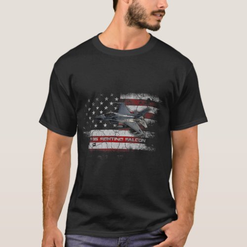 F_16 Fighter Airplane US Flag F_16 Pilot Veteran G T_Shirt