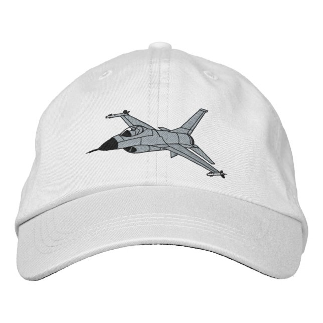 F-16 Fighter Embroidered Baseball Cap (Front)