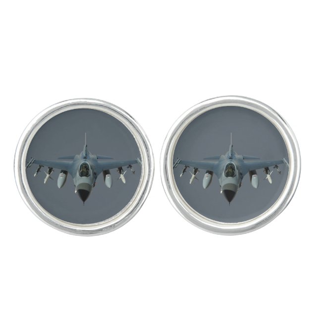 F-16 Fighter Jet Air Force Cuff Links (Front)