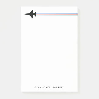 F-16 Fighter Jet Striped Custom Name Notepad