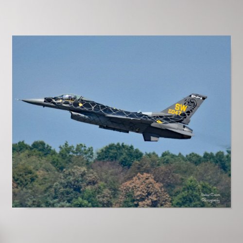 F_16 Fighter Jet Take_Off Poster