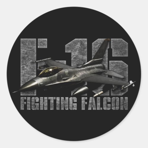 F_16 Fighting Falcon Classic Round Sticker