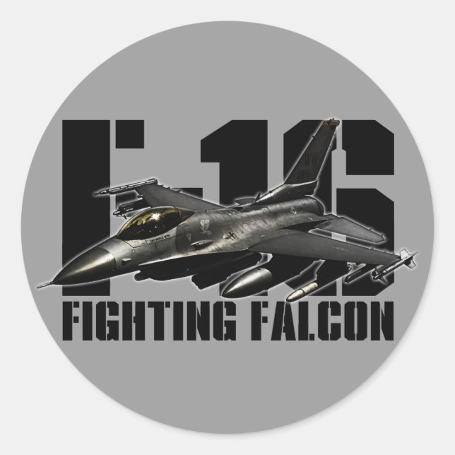 F-16 Fighting Falcon Classic Round Sticker (Front)